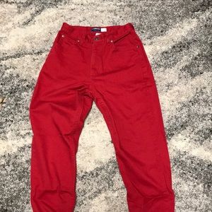 Vintage Red High Waisted Mom Jeans